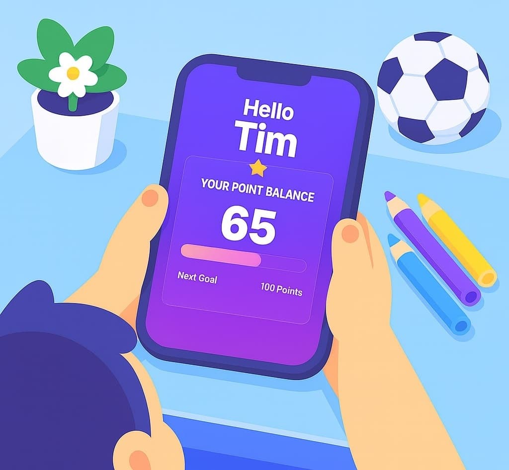 Eltern und Kinder nutzen RewardBuddy App